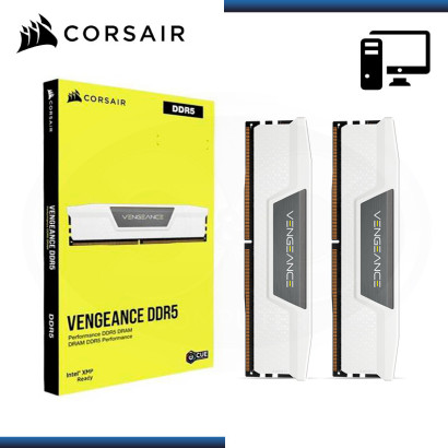 MEMORIA 32GB (2x16GB) DDR5 CORSAIR VENGEANCE WHITE BUS 5200MHz (PN:CMK32GX5M2B5200C40W)
