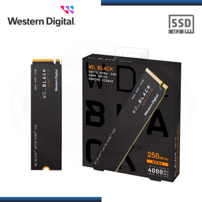 SSD 250GB WESTERN DIGITAL BLACK SN770 M.2 2280 NVMe PCIe GEN4 (PN:WDS250G3X0E-00B3N0)