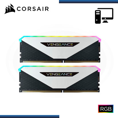 MEMORIA 64GB (2x32GB) DDR4 CORSAIR VENGEANCE RGB RT WHITE BUS 3200MHz (PN:CMN64GX4M2Z3200C16W)