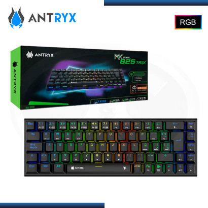 TECLADO ANTRYX MK825 TRIX BLACK SWITCH BLUE MECANICO INALAMBRICO (PN:AMK-825TXKBL-SP)
