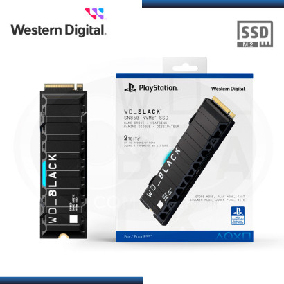 SSD 2TB WD BLACK SN850 NVMe M.2 2280 S3-M COMPATIBLE CONSOLAS PS5 (PN:WDBBKW0020BBK-WRSN)