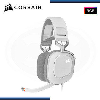 AUDIFONO CORSAIR HS80 RGB USB WHITE SONIDO ENVOLVENTE 7.1 CON MICROFONO (PN:CA-9011238-NA)