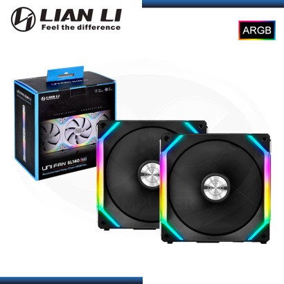 LIAN LI UNI FAN SL140 BLACK ARGB 140MM (PACKx2) COOLER PARA CASE (PN:UF-SL140-2B)