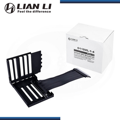 LIAN LI O11 DXL BLACK  KIT VERTICAL PARA TARJETA GRAFICA PCI-e 4.0 (PN:O11DXL-1-4)