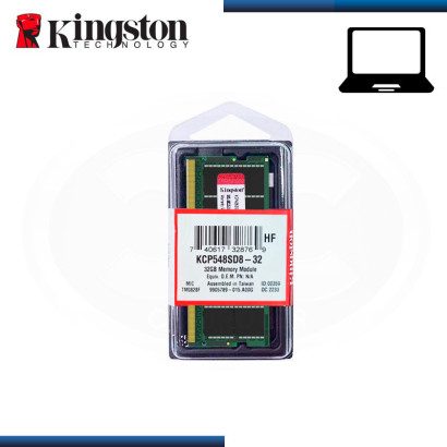 MEMORIA 32GB DDR5 KINGSTON KCP SODIMM BUS 4800MHZ (PN:KCP548SD8/32)