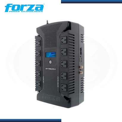 UPS FORZA HT-752LCD-A INTERACTIVA 750VA /450W 10 TOMAS 2 USB (PN:HT-752LCD)