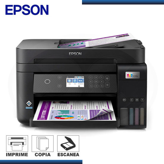 IMPRESORA EPSON ECOTANK L6270 MULTIFUNCIONAL CON SISTEMA CONTINUO WIFI (PN:C11CJ61303)