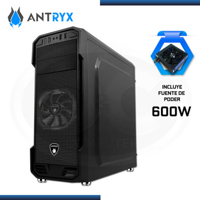 CASE ANTRYX RX-350 BLACK PERFORMANCE CON FUENTE 600W VENTANA ACRILICA USB 3.0/USB 2.0 (PN:AC-RX350K3-600CP)