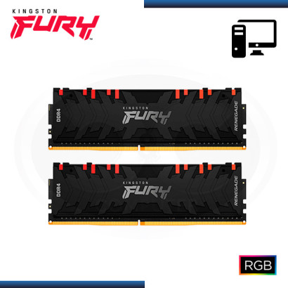 MEMORIA 16GB (8x2) DDR4 KINGSTON FURY RENEGADE RGB BUS 3200MHz (PN:KF432C16RBAK2/16)