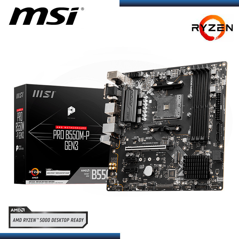PLACA MSI PRO B550M-P GEN3 AMD RYZEN DDR4 AM4 (PN:911-7D95-002)