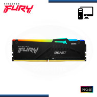 MEMORIA 16GB DDR5 KINGSTON FURY BEAST RGB BLACK BUS 5600MHz (PN:KF556C40BBA-16)