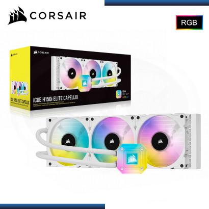 CORSAIR H150i ELITE CAPELLIX WHITE RGB REFRIGERACION LIQUIDA AMD/INTEL (PN:CW-9060051-WW)