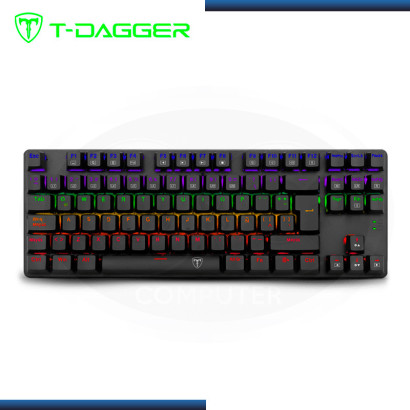 TECLADO T-DAGGER BORA BLACK RETROILUMINACION RAINBOW SWITCH RED (PN:T-TGK313-RD)