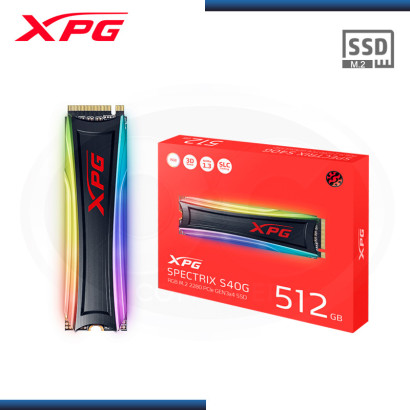 SSD 512GB XPG SPECTRIX S40G RGB NVMe M.2 2280 PCIe GEN 3x4 (PN:AS40G-512GT-C)
