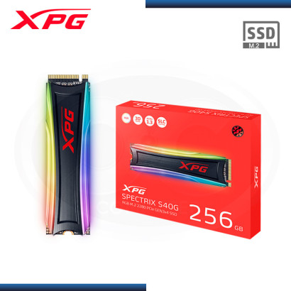 SSD 256GB  XPG SPECTRIX S40G RGB NVMe M.2 2280 PCIe GEN 3x4 (PN:AS40G-256GT-C)