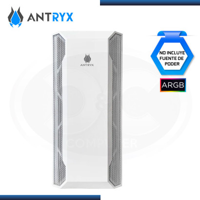 CASE ANTRYX RX-430U WHITE ARGB SIN FUENTE VIDRIO TEMPLADO USB 3.0/USB 2.0 (PN:AC-RX430UW)