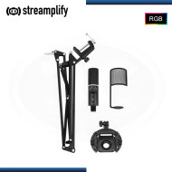 MICRÓFONO STREAMPLIFY MIC ARM RGB CON SOPORTE DE BRAZO (PN:MIC-48-RGB-MA-BK)