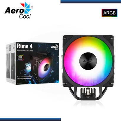 AEROCOOL RIME 4 ARGB BLACK REFRIGERACION AIRE AMD/INTEL (PN:4711099470952)