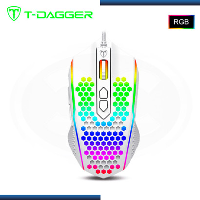 MOUSE T-DAGGER IMPERIAL WHITE GAMING V3 7,200 DPI USB (PN:T-TGM310W-RGB)