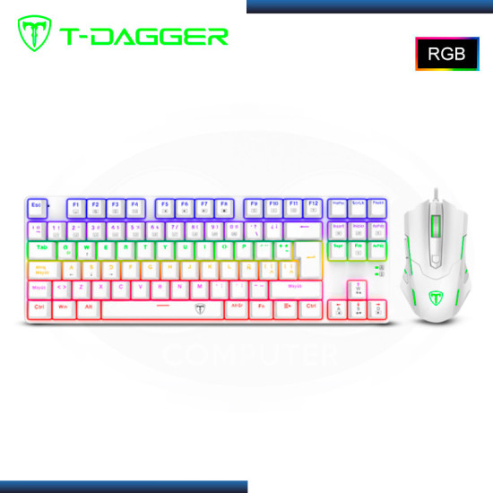 KIT T-DAGGER ADVANCE FORCE T-TGS005 WHITE TECLADO TGK313 SP + MOUSE TGM206 USB