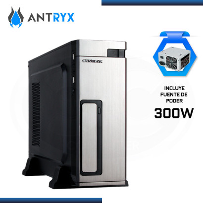 CASE ANTRYX XS-100 SILVER XTREME SLIM CON FUENTE 300W USB 2.0 (PN:AC-XS100S-300CPR1)