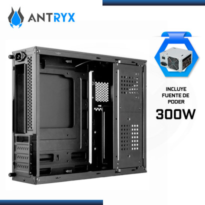 CASE ANTRYX XS-100 BLACK XTREME SLIM CON FUENTE 300W USB 2.0 (PN:AC-XS100K-300CPR1)