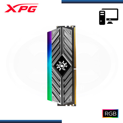 MEMORIA 8GB DDR4 XPG SPECTRIX D41 RGB GREY BUS 3200MHZ (PN:AX4U32008G16A-ST41)