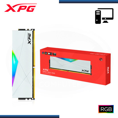 MEMORIA 16GB DDR4 XPG SPECTRIX D50 RGB WHITE BUS 3200MHZ (PN:AX4U320016G16A-SW50)