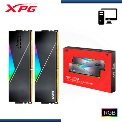 MEMORIA 32GB (2x16GB) DDR4 XPG SPECTRIX D50 ROG CERTIFIED RGB BLACK BUS 3600MHZ (PN:AX4U360016G17H-DC50R)