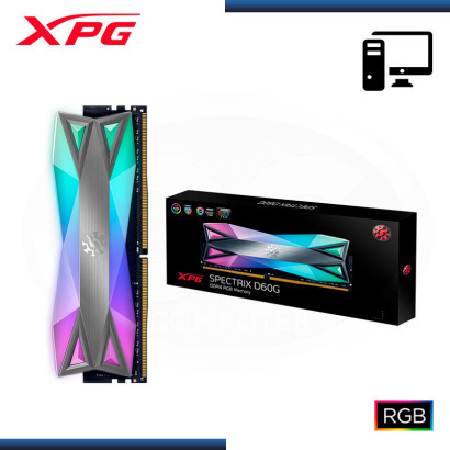 MEMORIA 16GB DDR4 XPG SPECTRIX D60G RGB GREY BUS 3200MHZ (PN:AX4U320016G16A-ST60)