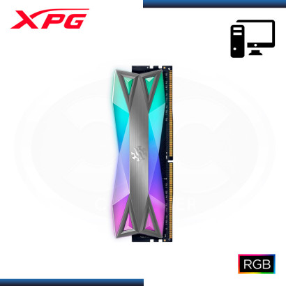 MEMORIA 16GB DDR4 XPG SPECTRIX D60G RGB GREY BUS 3200MHZ (PN:AX4U320016G16A-ST60)