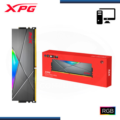 MEMORIA 16GB DDR4 XPG SPECTRIX D50 RGB GREY BUS 3200MHZ (PN:AX4U320016G16A-ST50)