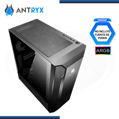 CASE ANTRYX RX 430U BLACK ARGB SIN FUENTE VIDRIO TEMPLADO USB 3.0/USB 2.0 + CINTA LED (PN:AC-RX430UK)