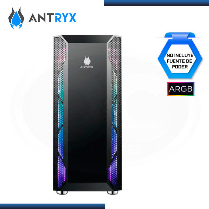 CASE ANTRYX RX 430U BLACK ARGB SIN FUENTE VIDRIO TEMPLADO USB 3.0/USB 2.0 + CINTA LED (PN:AC-RX430UK)