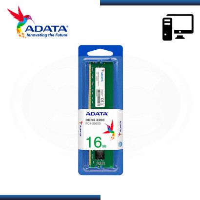 MEMORIA 16GB DDR4 ADATA BUS 3200 MHZ SIN DISIPADOR (PN:AD4U320016G22-SGN)