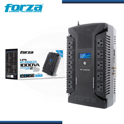 UPS FORZA HT-1002LCD INTERACTIVA 10 TOMAS 2 USB 1000VA/600W