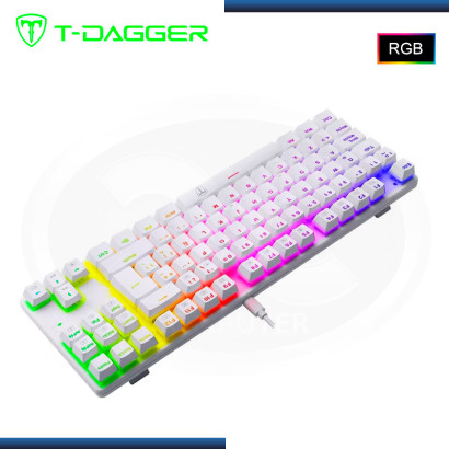 TECLADO T-DAGGER BORA RGB WITHE MECANICO SWITCH RED (PN:T-TGK315W-RD-SP)