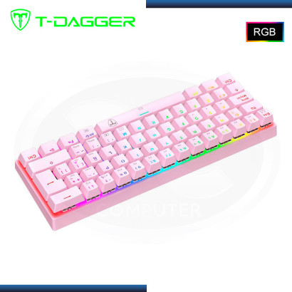 TECLADO T-DAGGER ARENA PINK RGB SWITCH RED ESPAÑOL (PN:T-TGK321P-RGB-SP-RED)