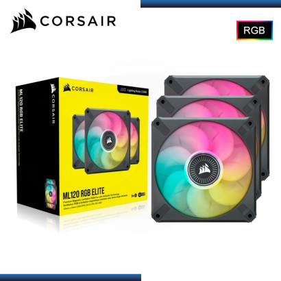 CORSAIR ML120 RGB ELITE PACKx3 120MM LIGHTING NODE CORE COOLER PARA CASE (PN:CO-9050113-WW)