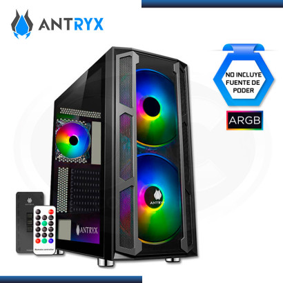 CASE ANTRYX FX DESTROYER ARGB SIN FUENTE VIDRIO TEMPLADO USB 3.0/USB 2.0 CON CONTROL REMOTO (PN:AC-FX570K-TXDR)