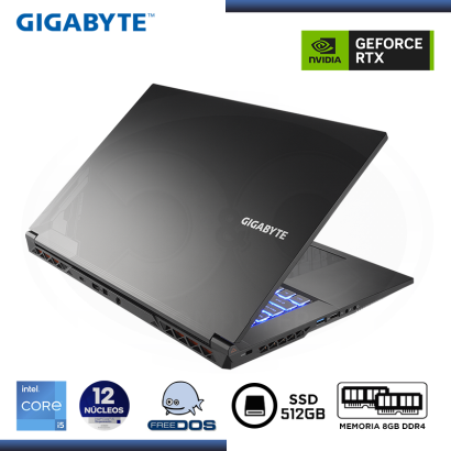 LAPTOP GIGABYTE G7 GE GEFORCE RTX 3050 4GB/17.3"/CI5-12500H/8GB DDR4/SSD 512GB M.2/MS-DOS (PN:G7 GE-51LA263SD)