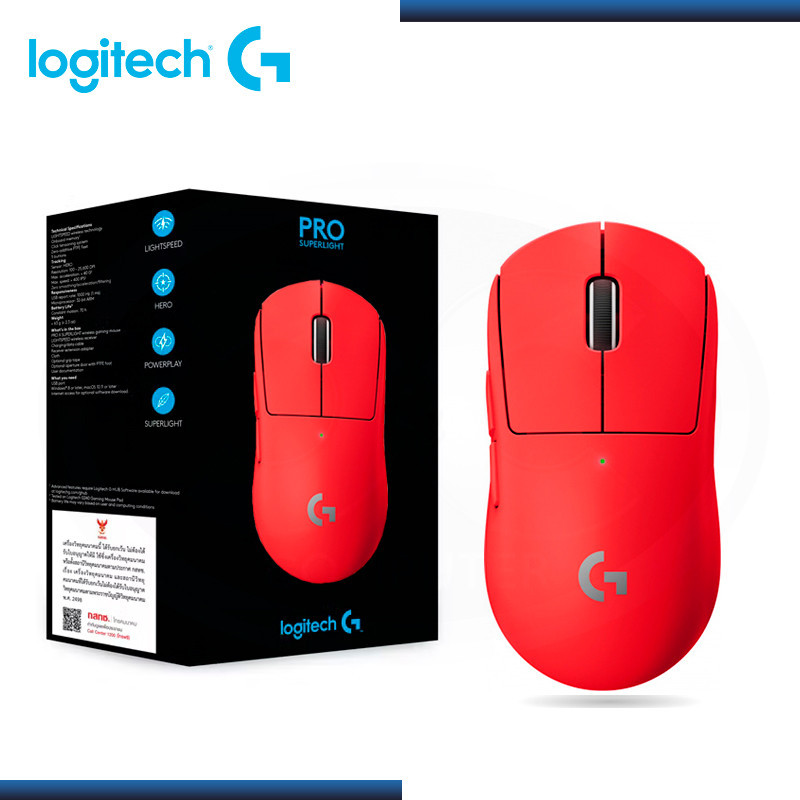 MOUSE LOGITECH G PRO X SUPERLIGHT WIRELESS LIGHTSPEED HERO RED (PN:910-006783)