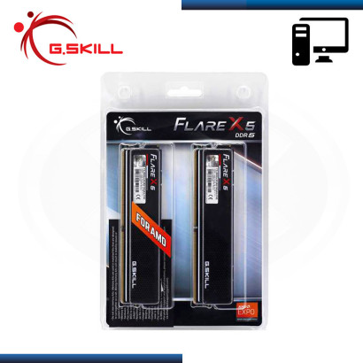 MEMORIA 32GB (16GBx2) DDR5 G.SKILL FLARE X5 BLACK AMD EXPO BUS 5600MHz (PN:F5-5600J3036D16GX2-FX5)