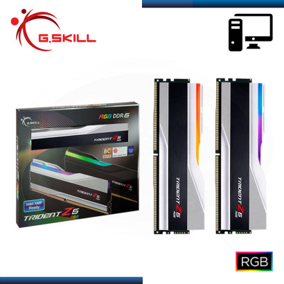 MEMORIA 32GB (16GBx2) DDR5 G.SKILL TRIDENT Z5 RGB WHITE INTEL XMP BUS 5600MHz (PN:F5-5600J2834F16GX2-TZ5RS)