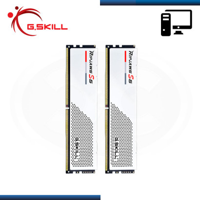 MEMORIA 32GB (16GBx2) DDR5 G.SKILL RIPJAWS S5 WHITE INTEL XMP BUS 6000MHz (PN:F5-6000J3040F16GX2-RS5W)