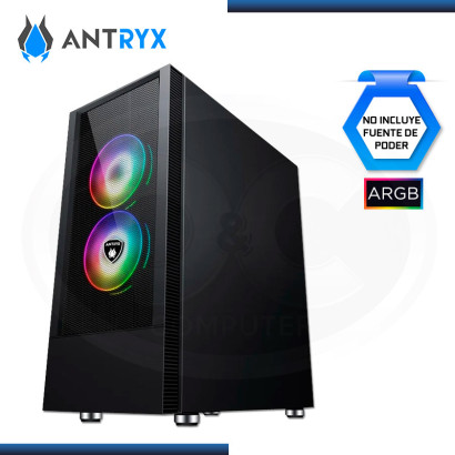 CASE ANTRYX RX 460 MESH BLACK ARGB SIN FUENTE CON CINTA LED VIDRIO TEMPLADO USB 3.0/USB 2.0 (PN:AC-RX460MK)