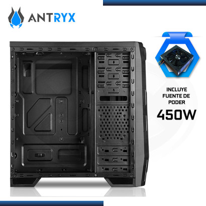 CASE ANTRYX E250 PLUS XTREME CON FUENTE 450W USB 3.0/USB 2.0 (PN:AC-XE250PKN-450CPR1)