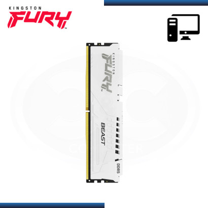 MEMORIA 16GB DDR5 KINGSTON FURY BEAST WHITE EXPO BUS 5200MHz (PN:KF552C36BWE-16)