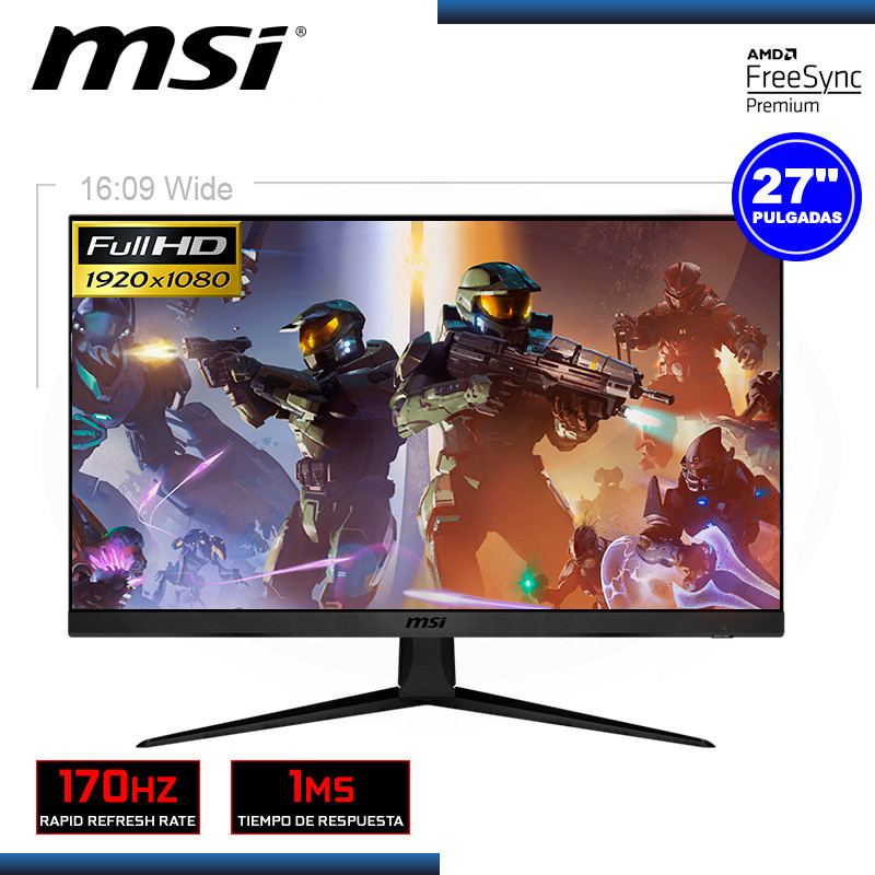 MONITOR LED 27" MSI OPTIX G2712 1920x1080 HDMI DP 1MS/170Hz/FREESYNC PREMIUM MONITOR LED 27" MSI OPTIX G2712 1920x1080 HDMI DP 1MS/170Hz/FREESYNC PREMIUM