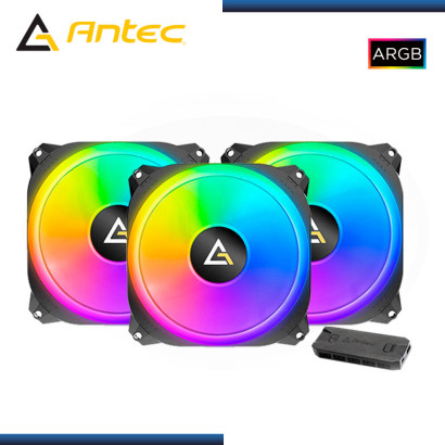 ANTEC PRIZM X 120 ARGB BLACK (PACKx3) 120MM COOLER PARA CASE + CONTROLADOR (PN:761345999380)